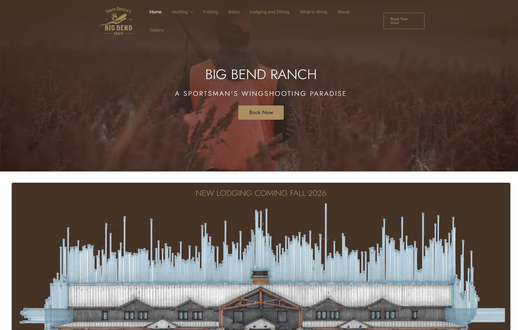 Finished website desktop view for Big Bend Ranch