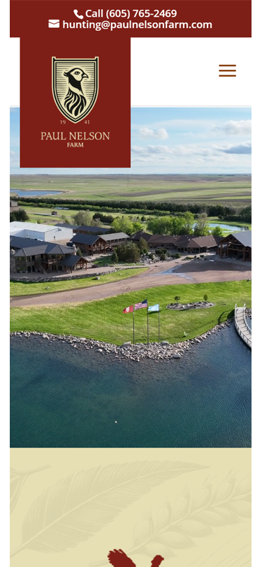 Finished website mobile view for Paul Nelson Farm