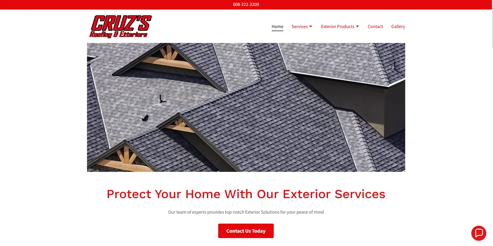 Cruz's Roofing Example of Their Website