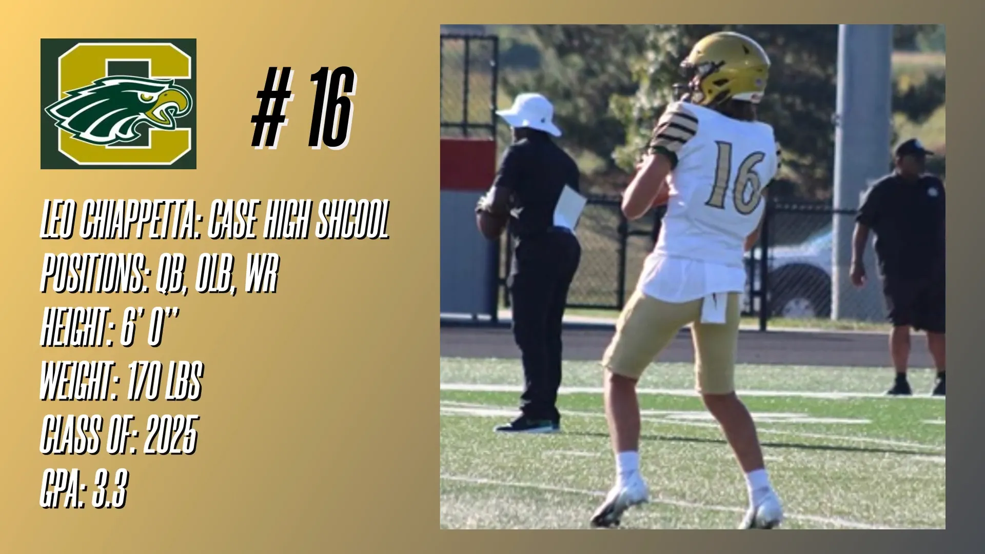 Leo Chiappetta Football Recruitment Video Thumbnail