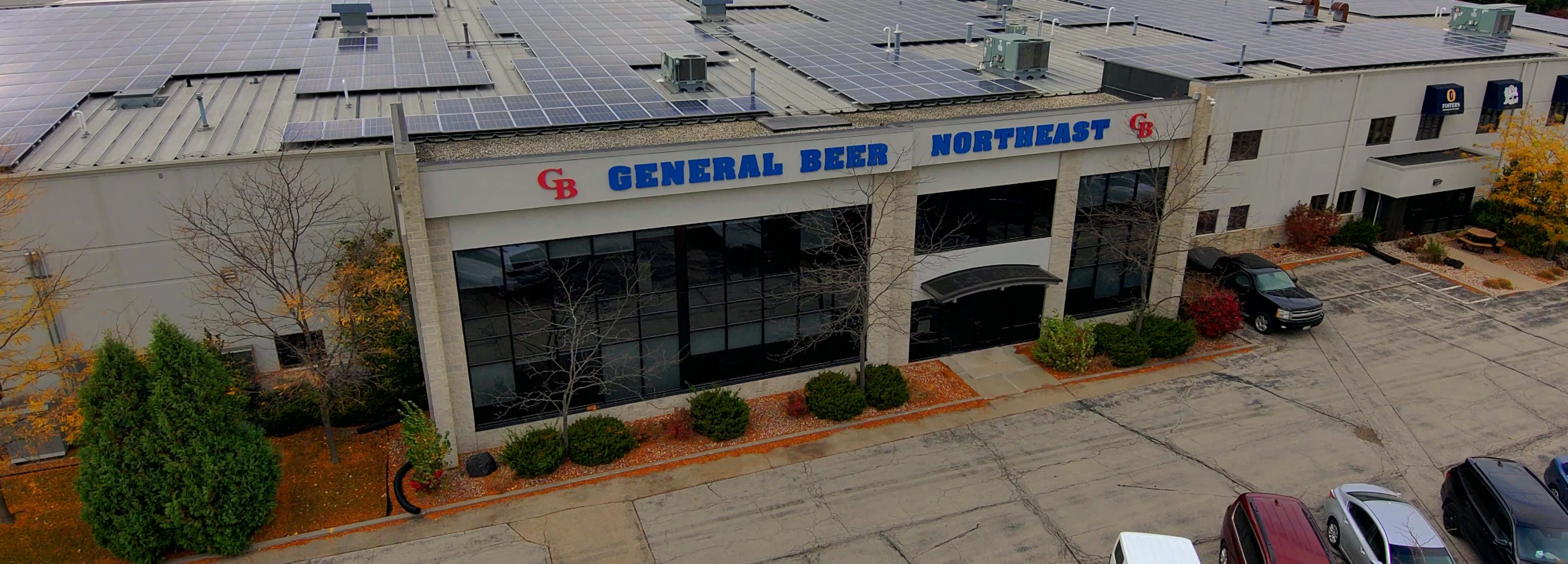 General Beverage Storage Building Drone Shot