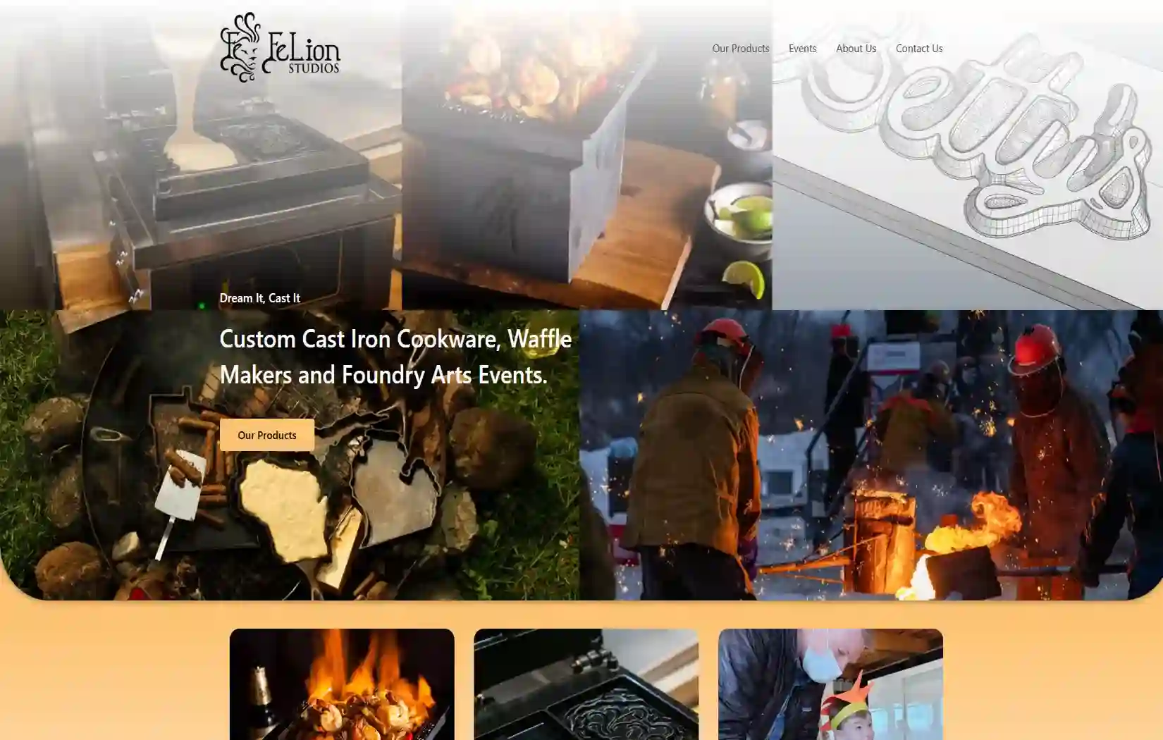 Finished website desktop view for FeLion